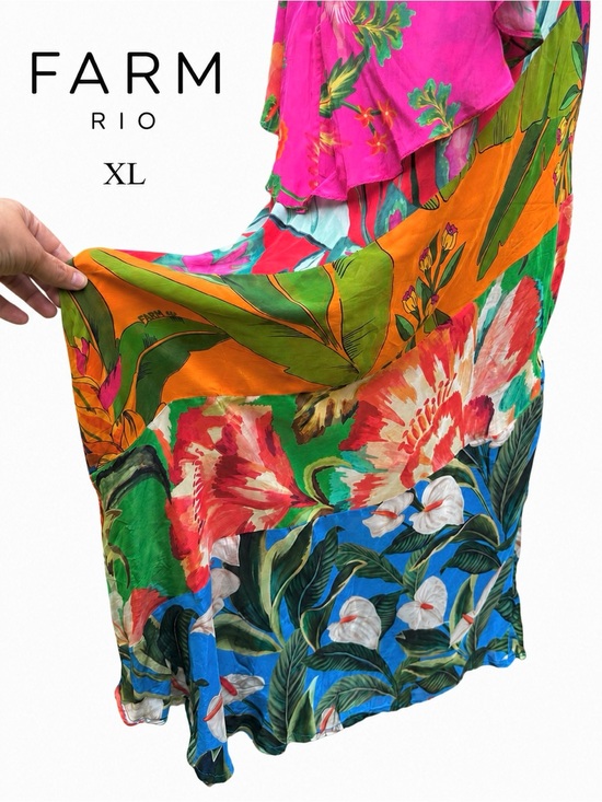 FARM Rio Dresses & Skirts - FARM Rio Tropical Ruffle One Shoulder Midi Maxi Dress XL See Description 🙏🏼